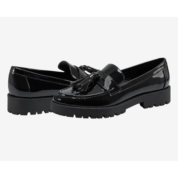 Bandolino Loafers Women's 8M Fillup Tassel Black Patent Faux Leather Slip-On - Picture 1 of 10